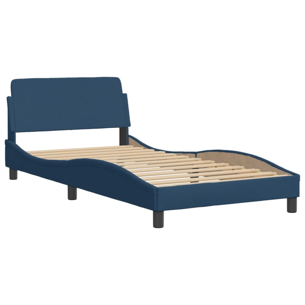 Lit avec matelas Hvar bleu 100x200 cm tissu - XIOS