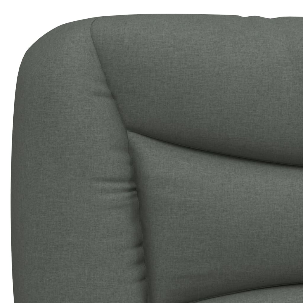 Lit avec matelas Hvar gris foncé 120x200 cm tissu - XIOS