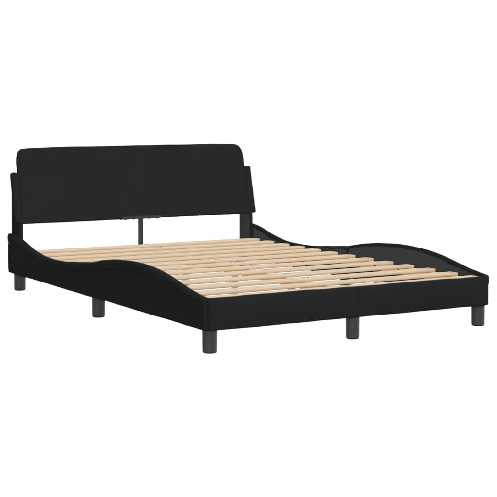 Lit avec matelas Hvar noir 140x200 cm tissu - XIOS
