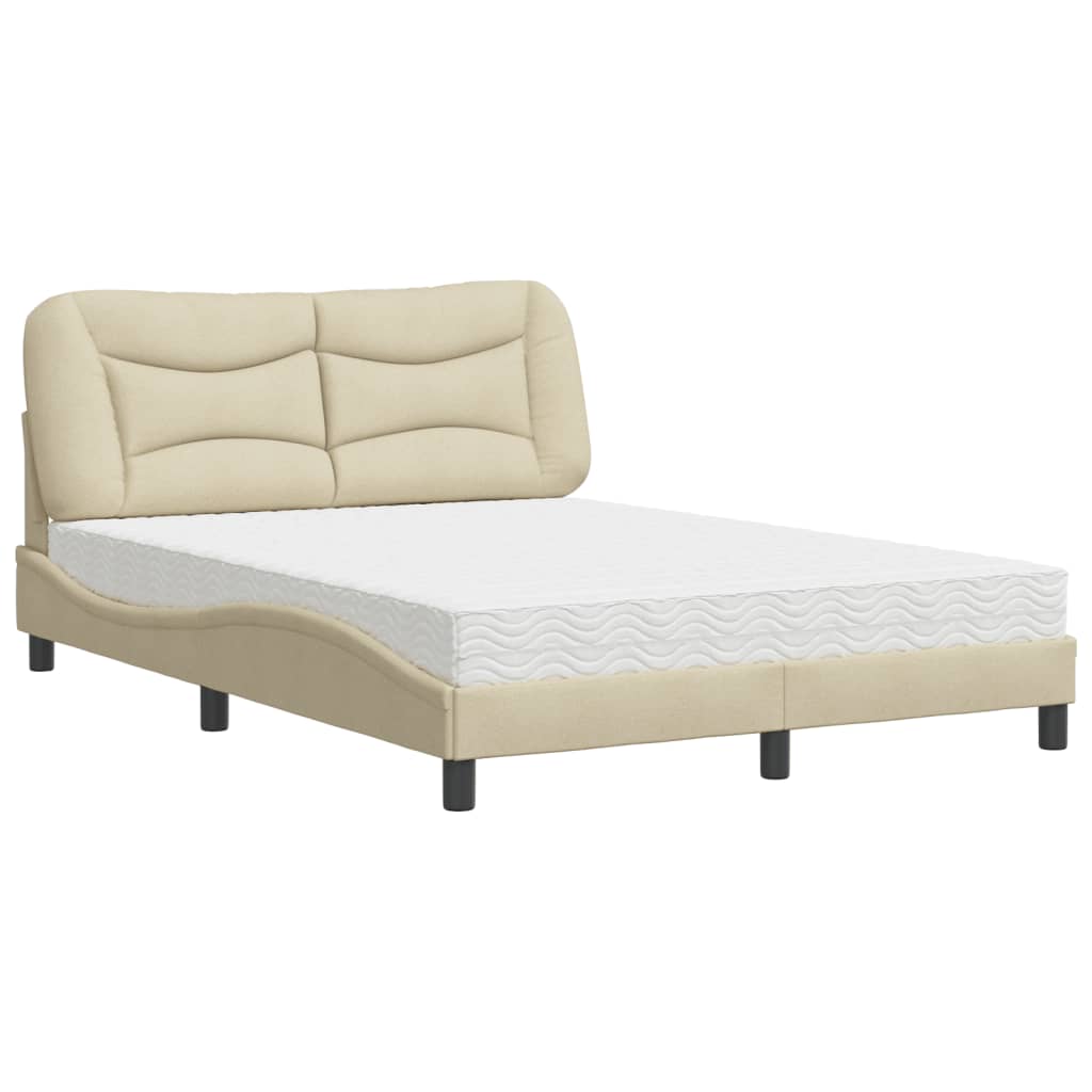 Lit avec matelas Hvar crème 140x200 cm tissu - XIOS