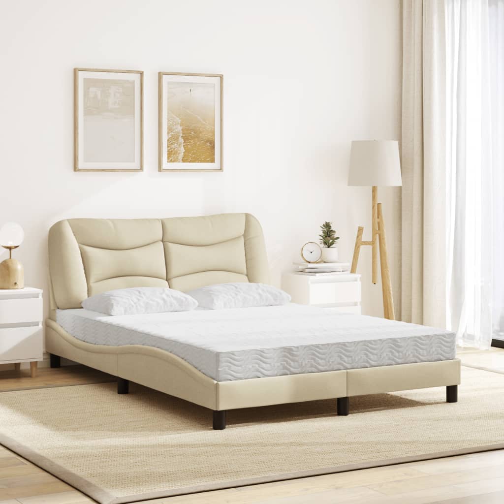 Lit avec matelas Hvar crème 140x200 cm tissu - XIOS