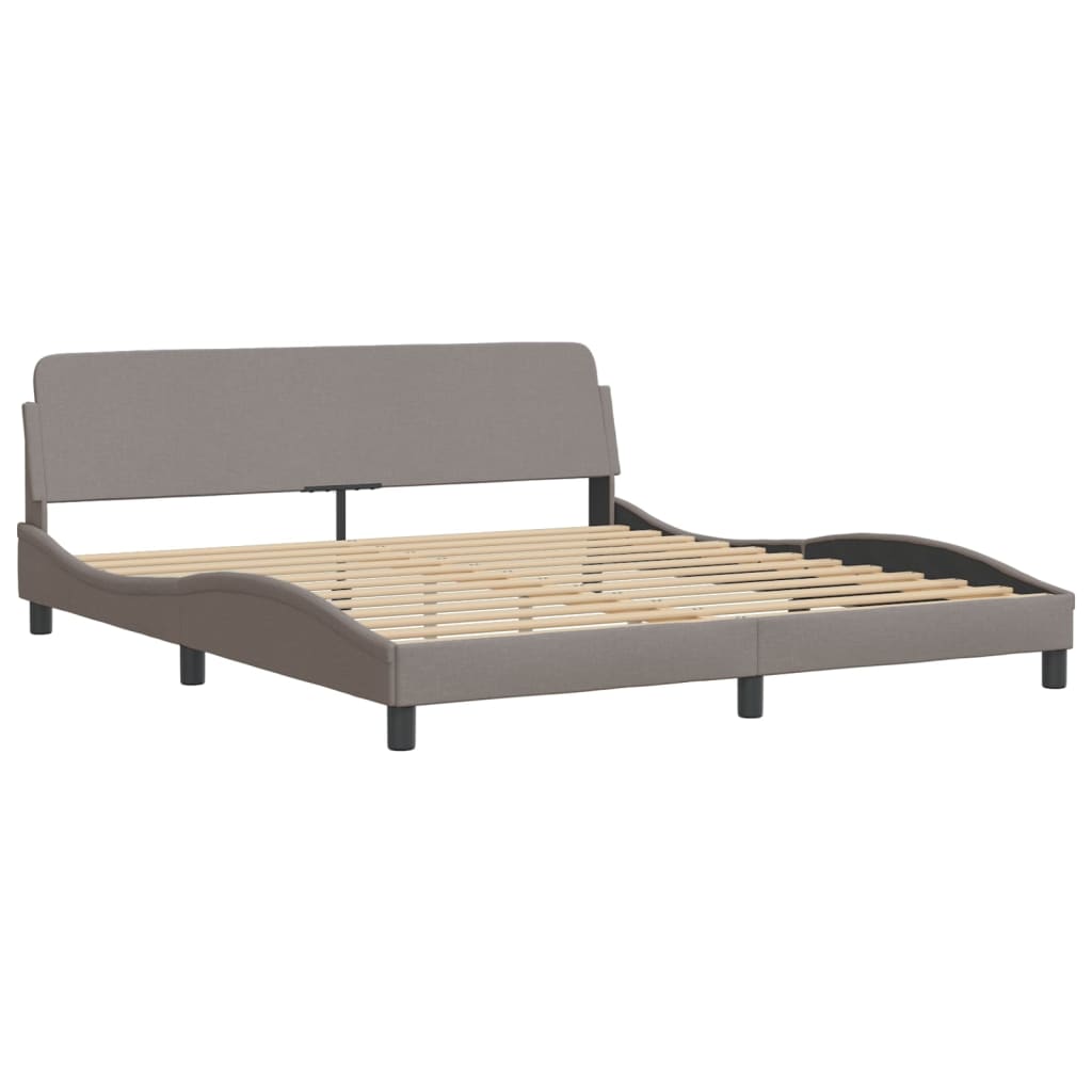 Lit avec matelas Hvar taupe 180x200 cm tissu - XIOS