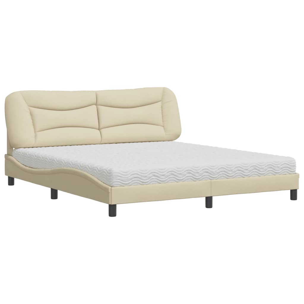 Lit avec matelas Hvar crème 180x200 cm tissu - XIOS