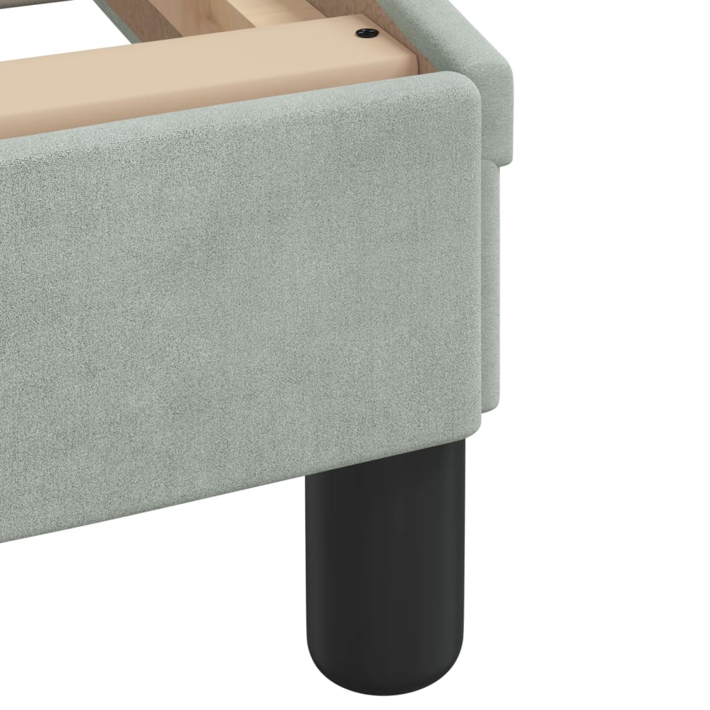 Lit avec matelas Hanko gris clair 80x200 cm velours - XIOS