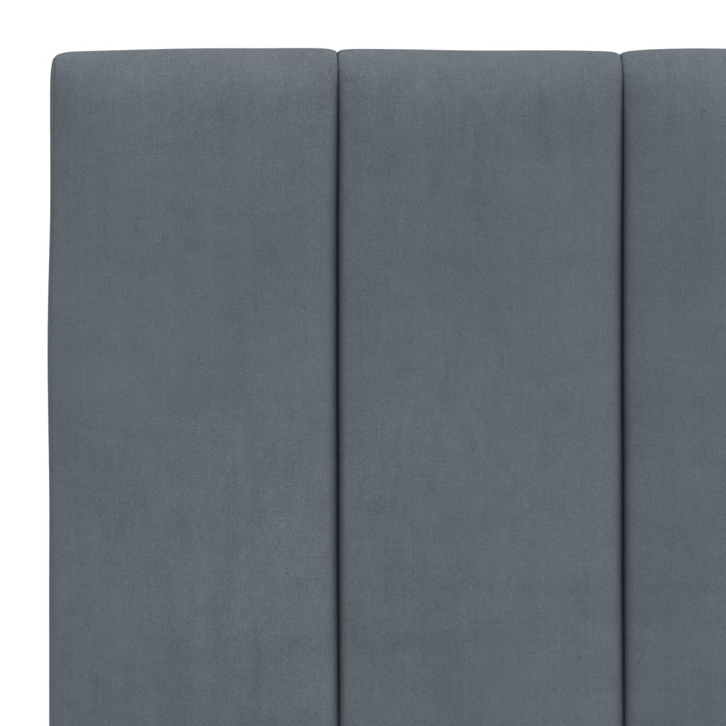 Lit avec matelas Hanko gris foncé 80x200 cm velours - XIOS