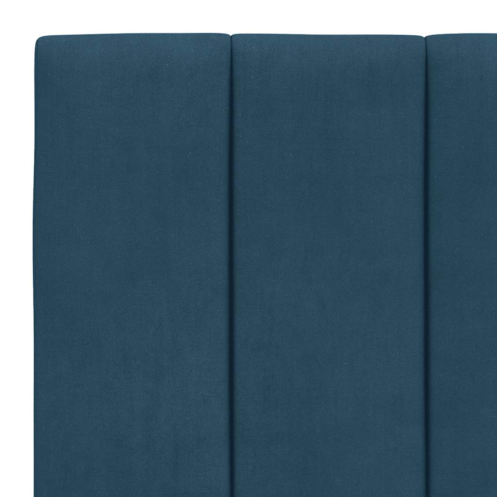 Lit avec matelas Hanko bleu 80x200 cm velours - XIOS