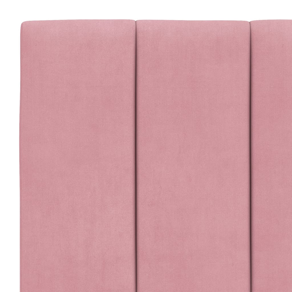 Lit avec matelas Hanko rose 80x200 cm velours - XIOS