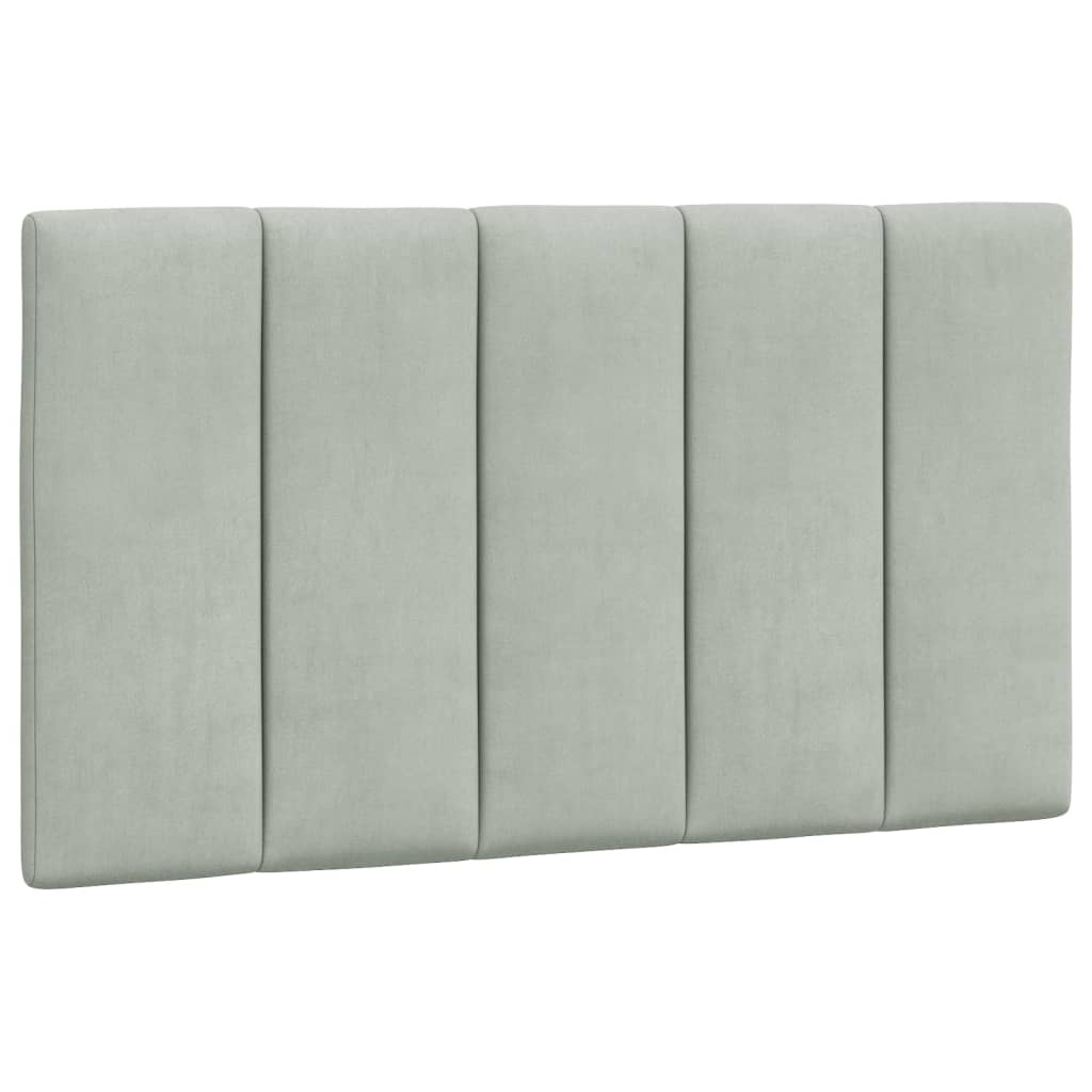 Lit avec matelas Hanko gris clair 90x190 cm velours - XIOS