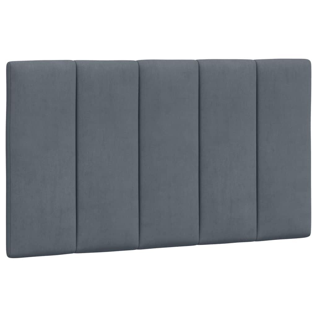 Lit avec matelas Hanko gris foncé 90x190 cm velours - XIOS