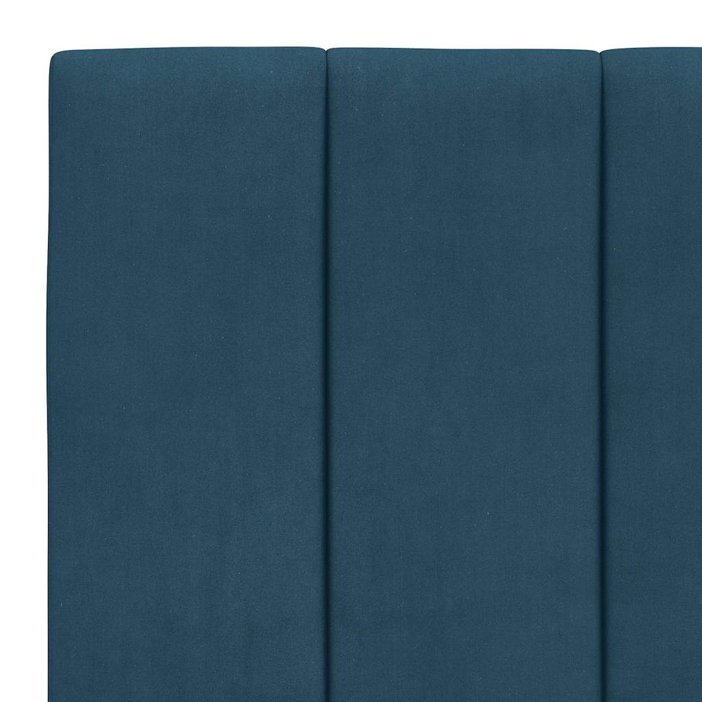 Lit avec matelas Hanko bleu 90x200 cm velours - XIOS