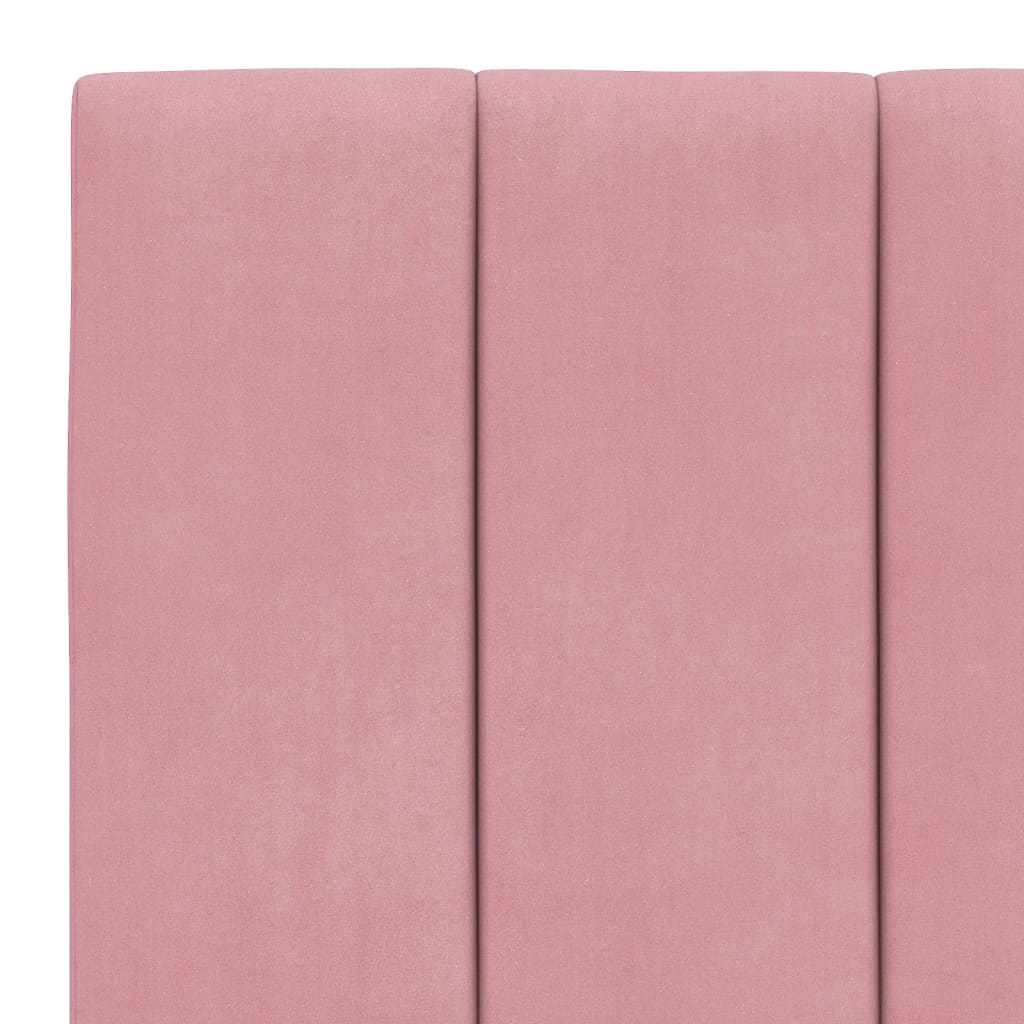 Lit avec matelas Hanko rose 90x200 cm velours - XIOS