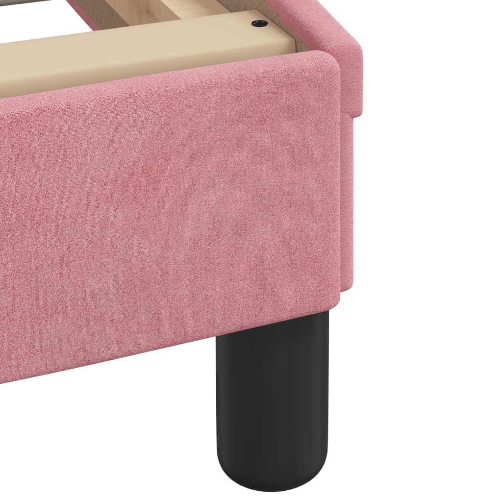 Lit avec matelas Hanko rose 90x200 cm velours - XIOS