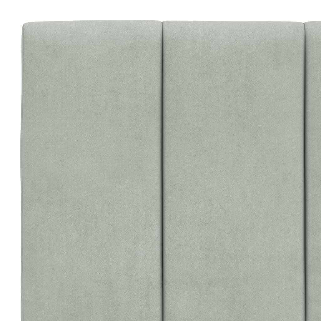 Lit avec matelas Hanko gris clair 100x200 cm velours - XIOS