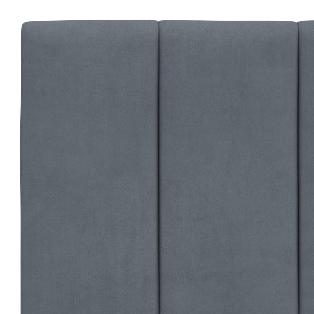 Lit avec matelas Hanko gris foncé 100x200 cm velours - XIOS