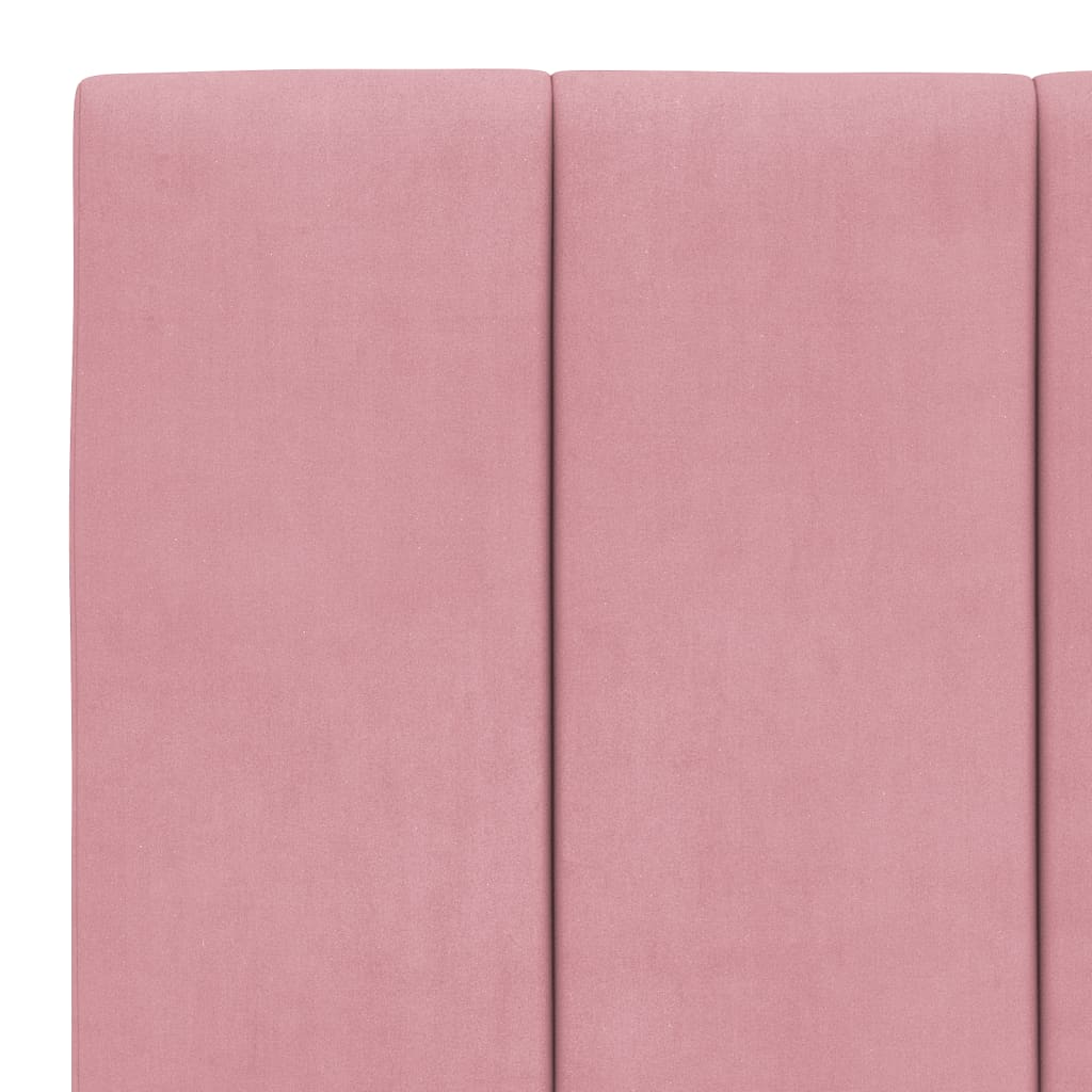 Lit avec matelas Hanko rose 100x200 cm velours - XIOS