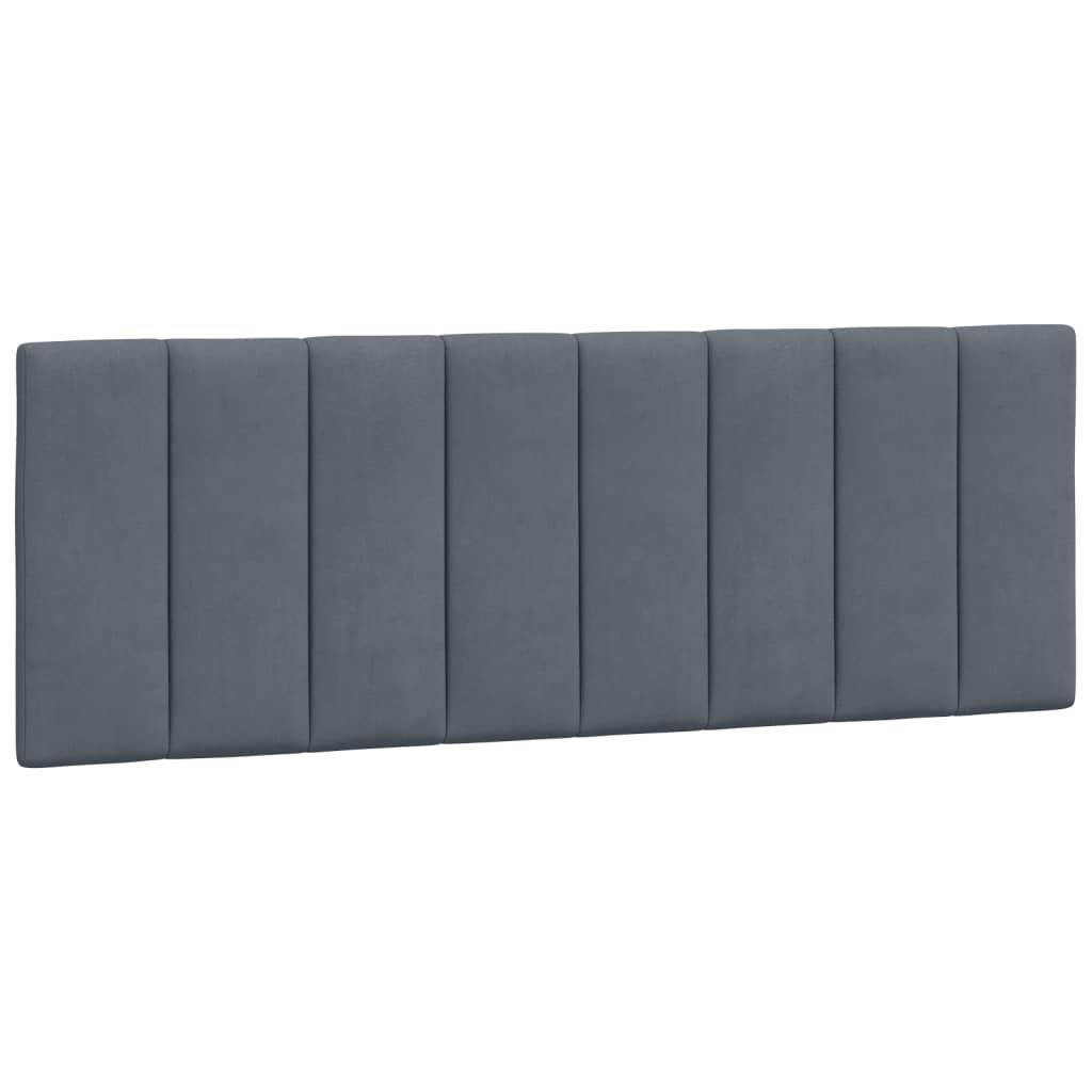 Lit avec matelas Hanko gris foncé 120x200 cm velours - XIOS