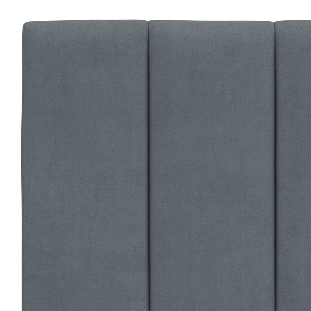 Lit avec matelas Hanko gris foncé 120x200 cm velours - XIOS