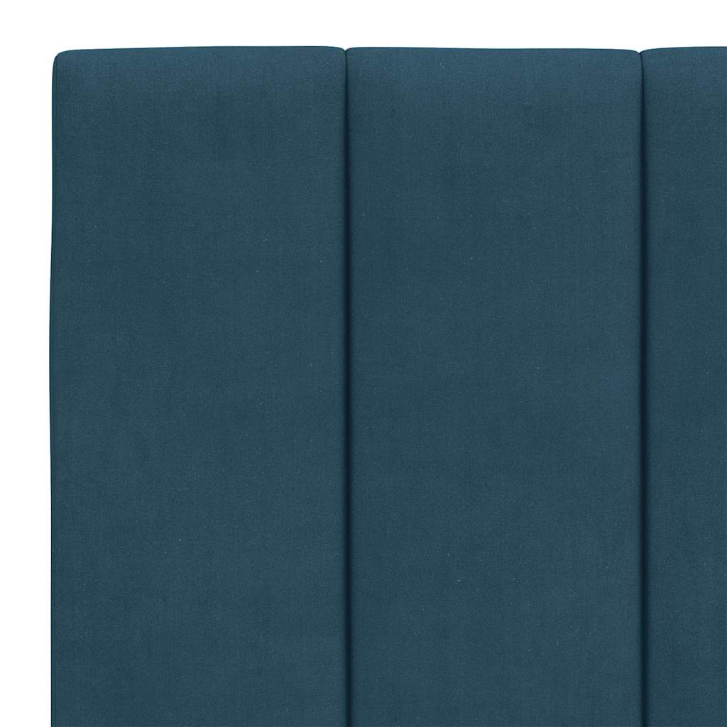 Lit avec matelas Hanko bleu 120x200 cm velours - XIOS
