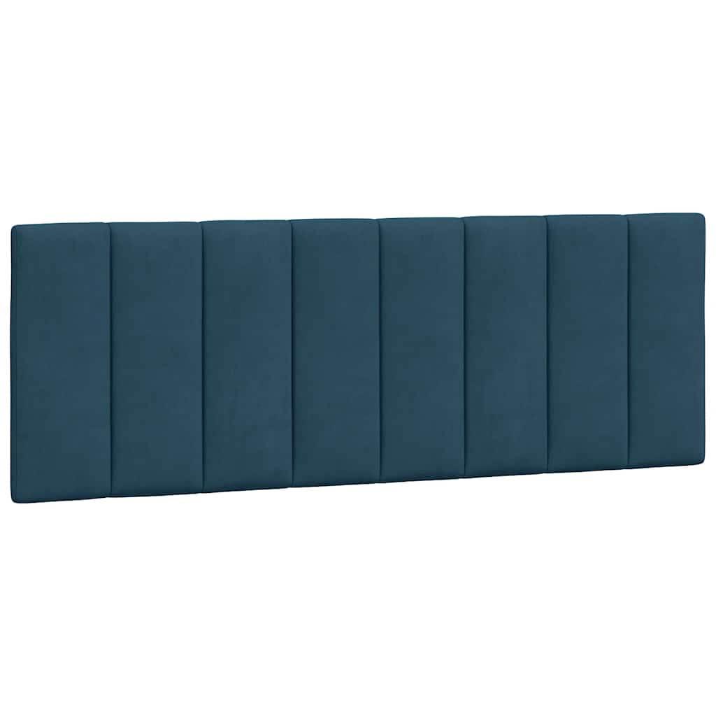 Lit avec matelas Hanko bleu 140x190 cm velours - XIOS