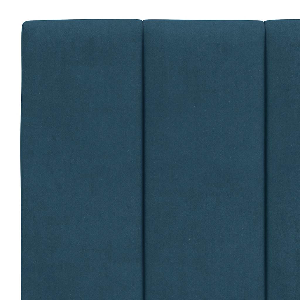 Lit avec matelas Hanko bleu 140x190 cm velours - XIOS