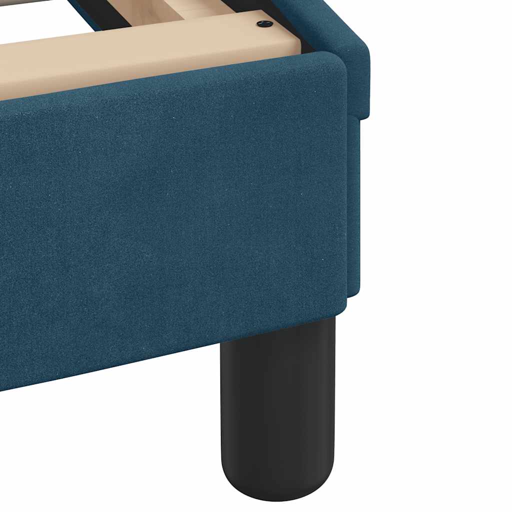 Lit avec matelas Hanko bleu 140x190 cm velours - XIOS