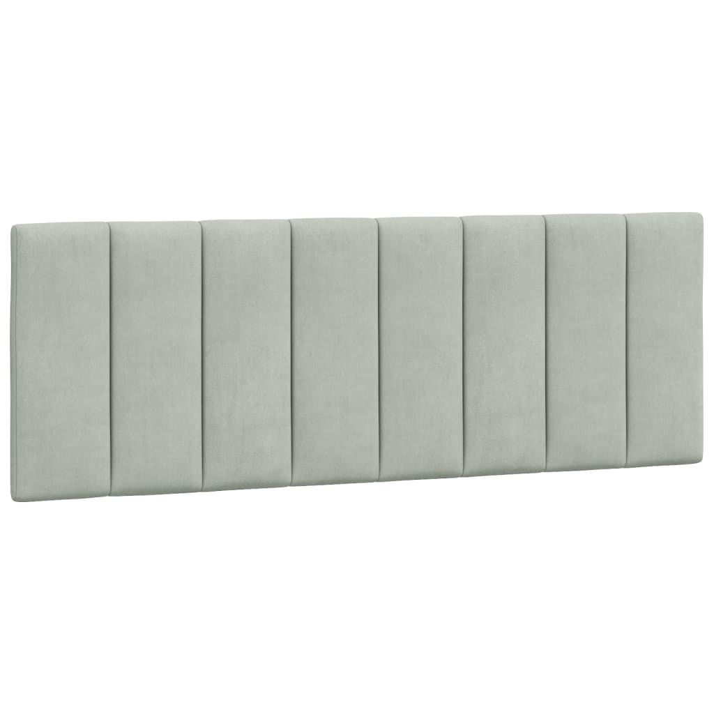 Lit avec matelas Hanko gris clair 140x200 cm velours - XIOS