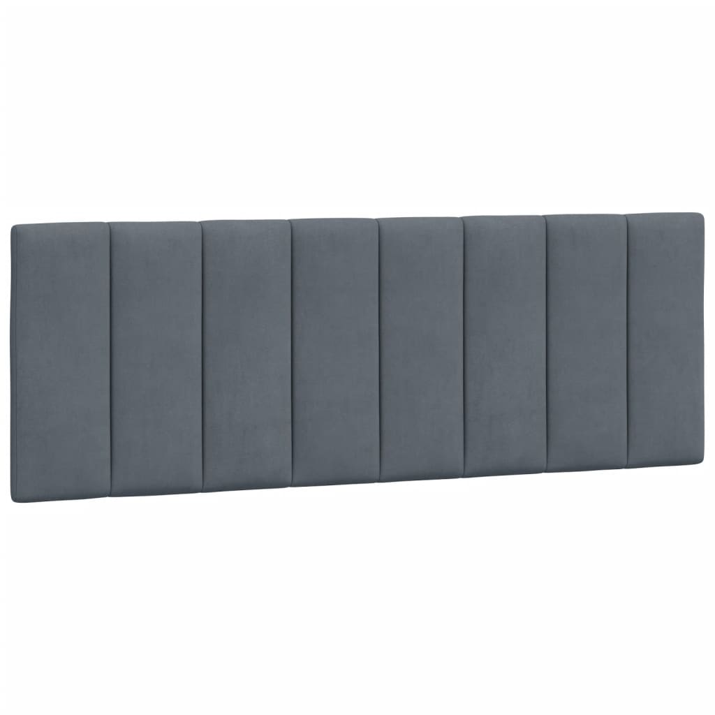 Lit avec matelas Hanko gris foncé 140x200 cm velours - XIOS