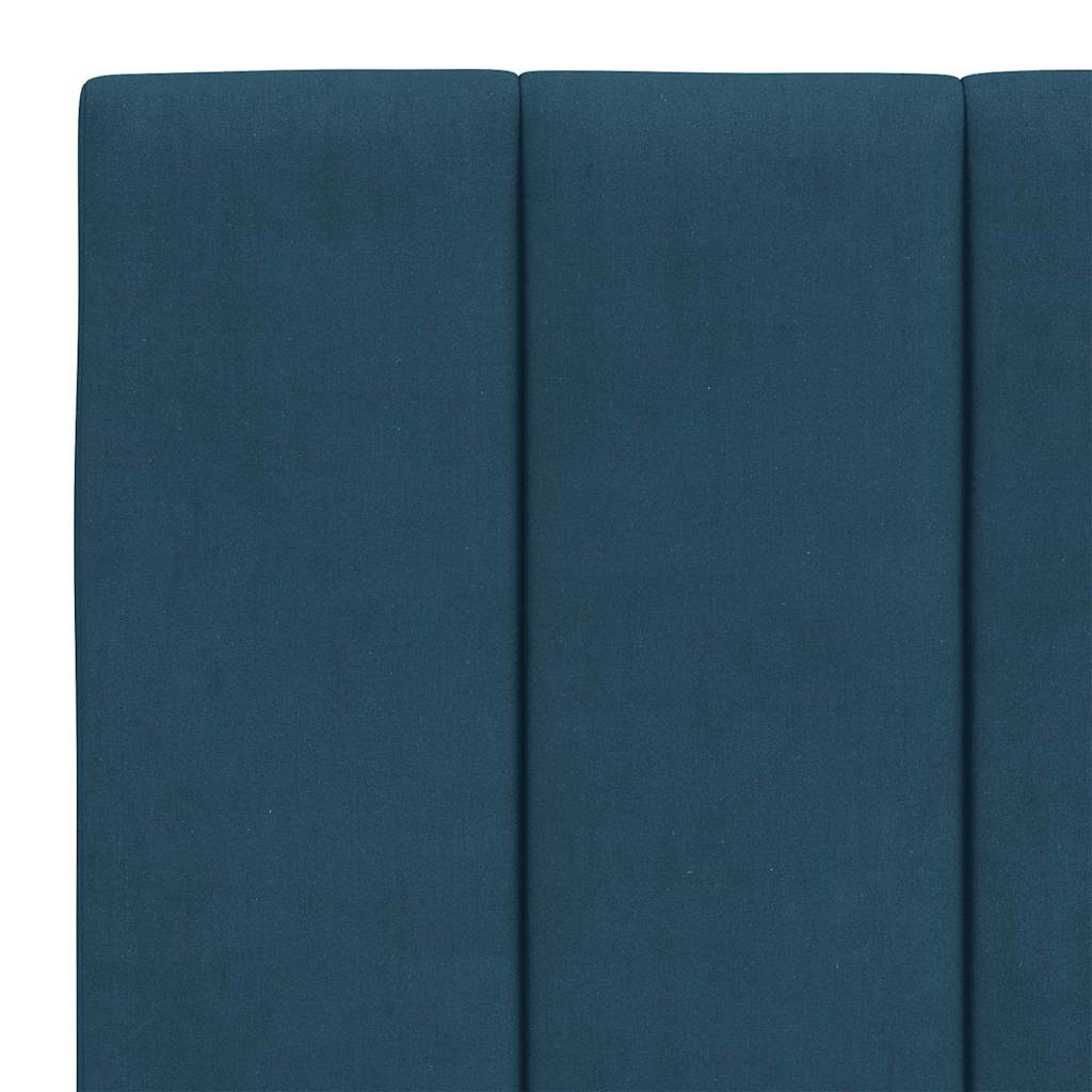 Lit avec matelas Hanko bleu 140x200 cm velours - XIOS