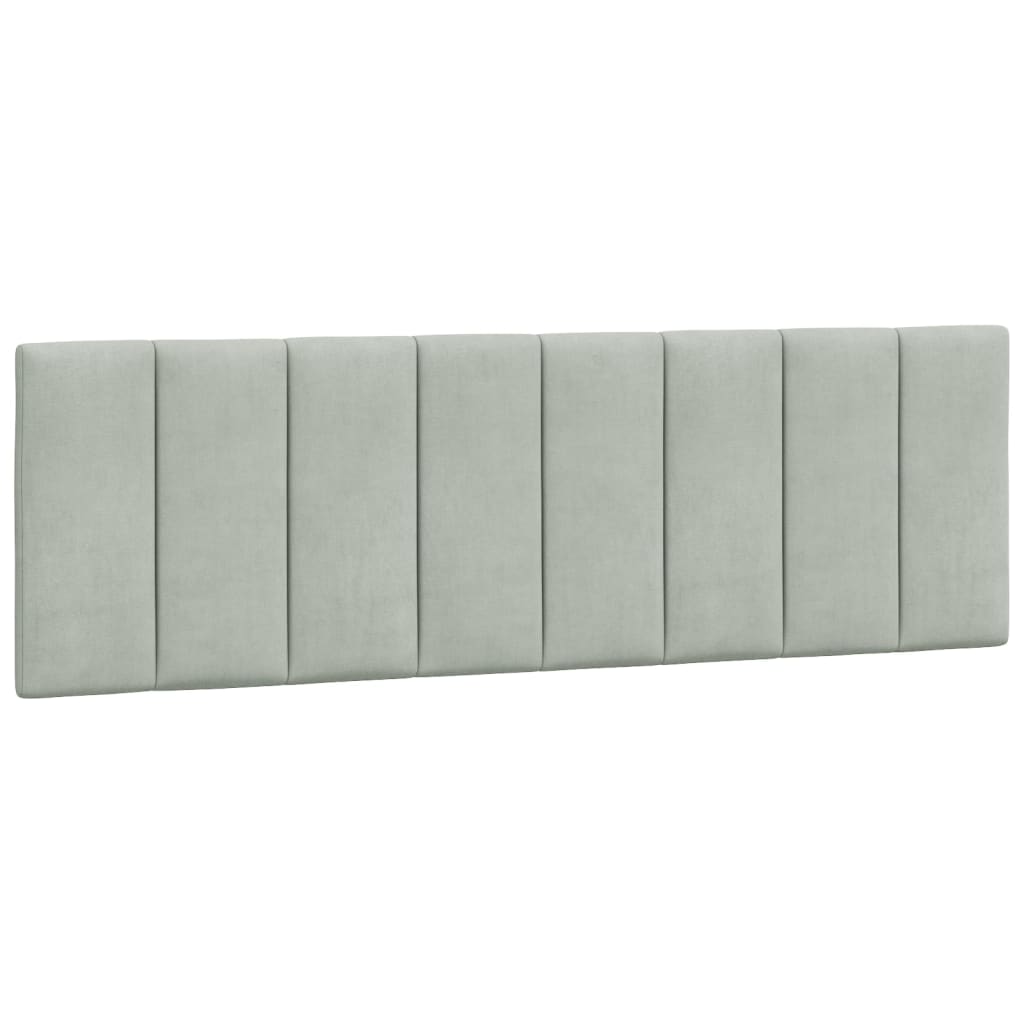 Lit avec matelas Hanko gris clair 160x200 cm velours - XIOS