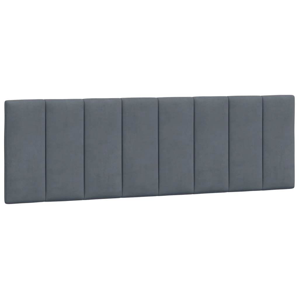 Lit avec matelas Hanko gris foncé 160x200 cm velours - XIOS