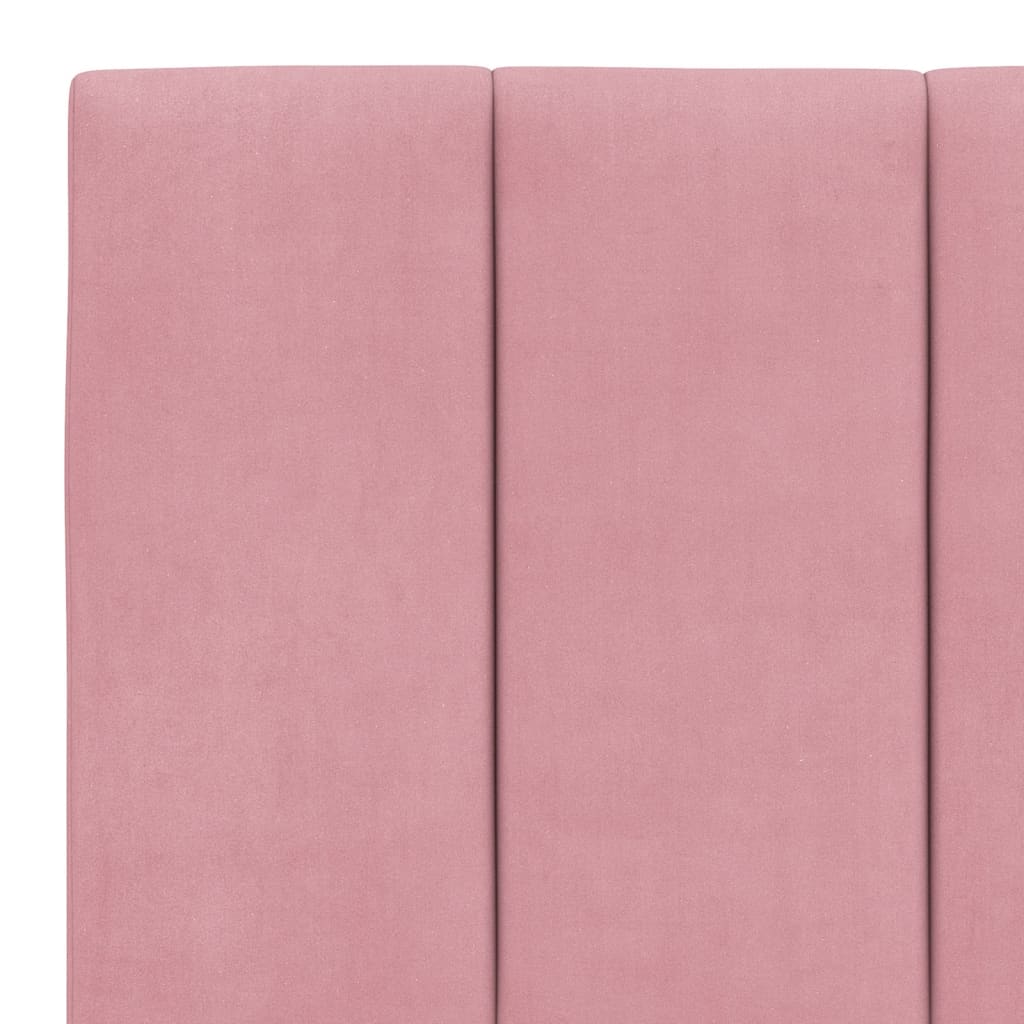Lit avec matelas Hanko rose 160x200 cm velours - XIOS