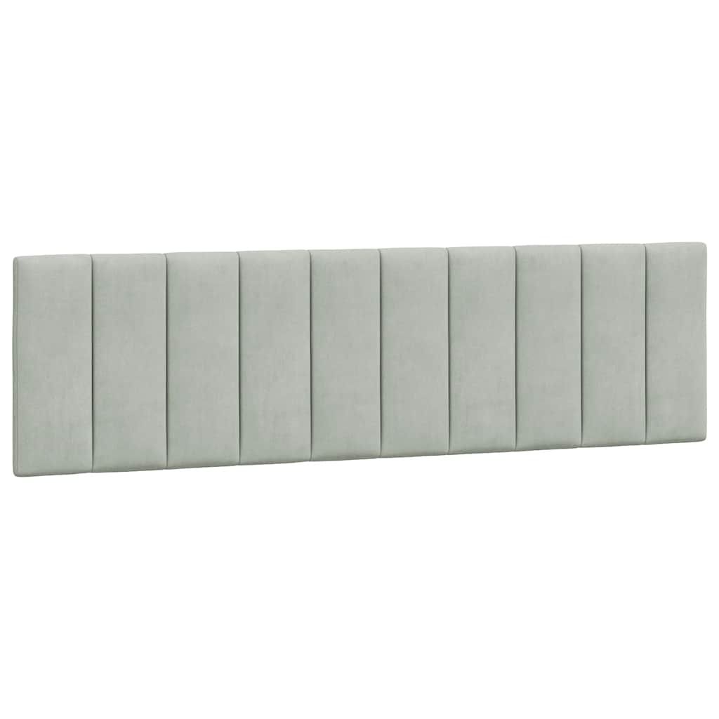 Lit avec matelas Hanko gris clair 180x200 cm velours - XIOS