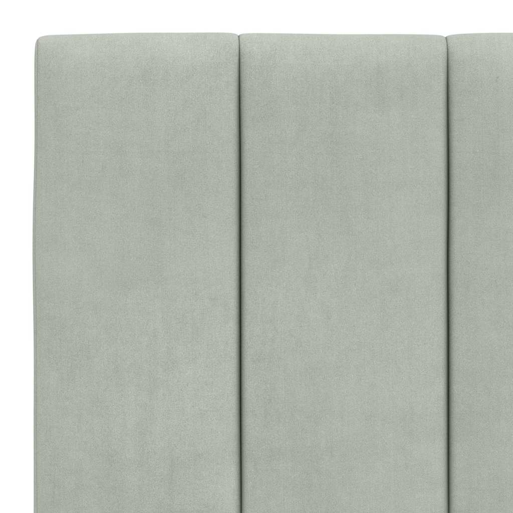 Lit avec matelas Hanko gris clair 180x200 cm velours - XIOS