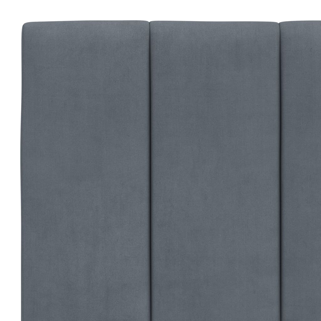 Lit avec matelas Hanko gris foncé 180x200 cm velours - XIOS