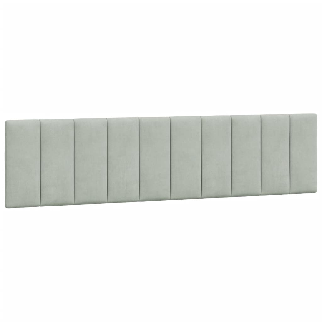 Lit avec matelas Hanko gris clair 200x200 cm velours - XIOS