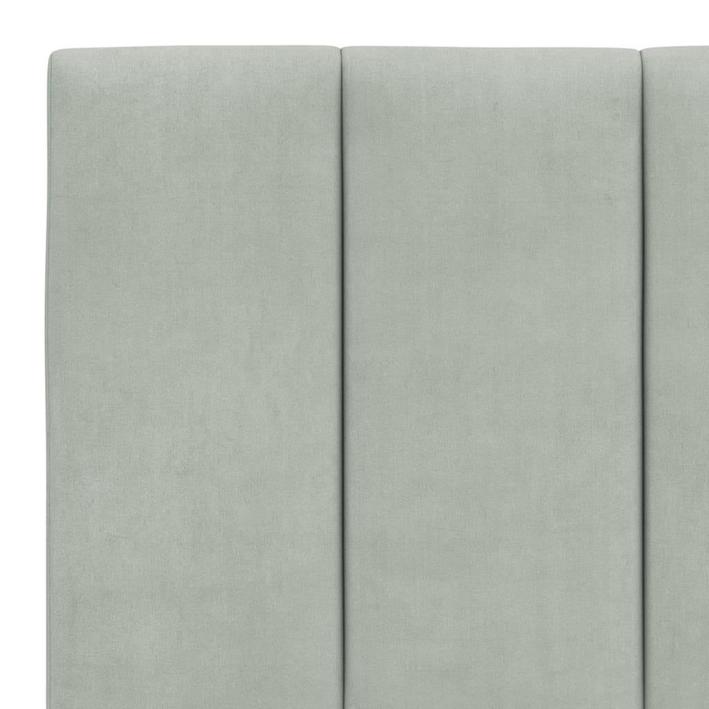 Lit avec matelas Hanko gris clair 200x200 cm velours - XIOS