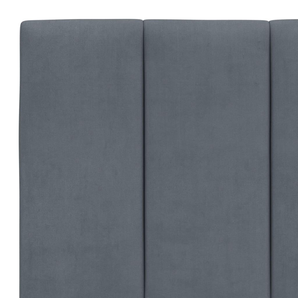 Lit avec matelas Hanko gris foncé 200x200 cm velours - XIOS
