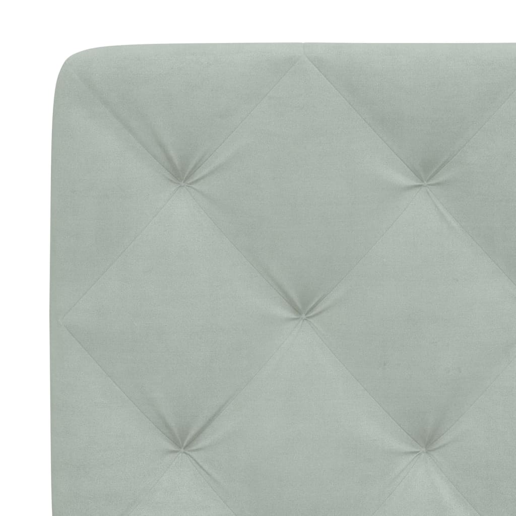 Lit avec matelas gris clair 90x190 cm velours - XIOS