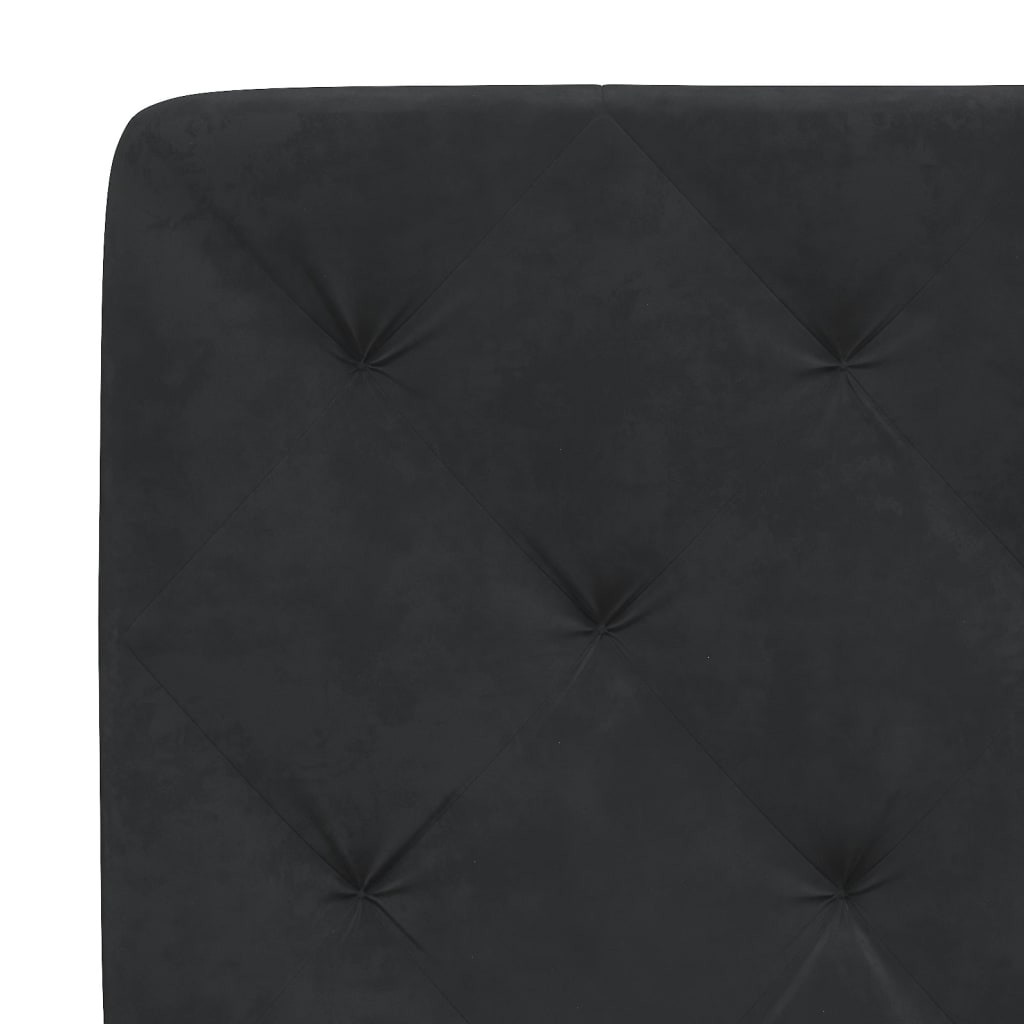 Lit avec matelas noir 90x190 cm velours - XIOS