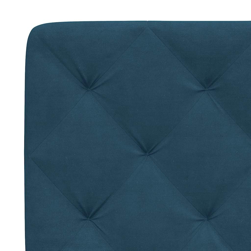Lit avec matelas bleu 90x190 cm velours - XIOS