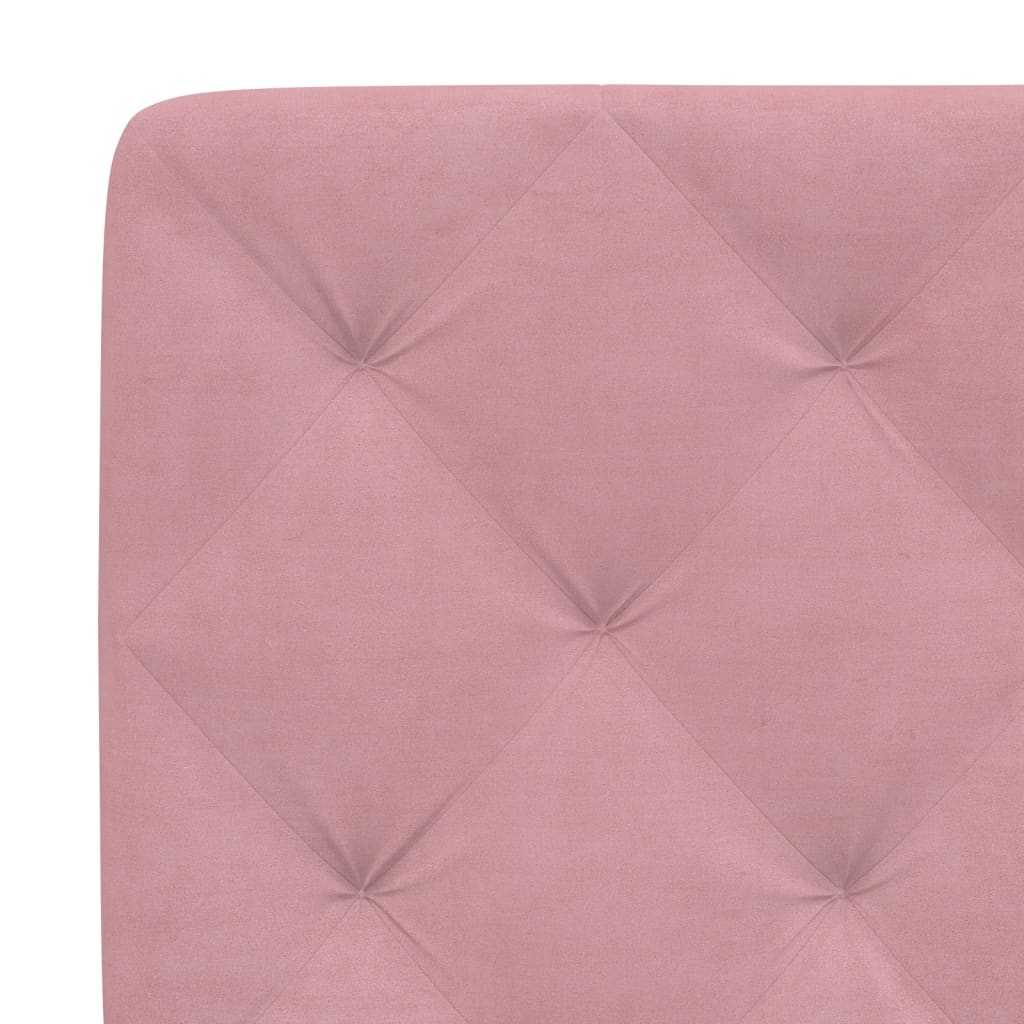 Lit avec matelas rose 90x190 cm velours - XIOS