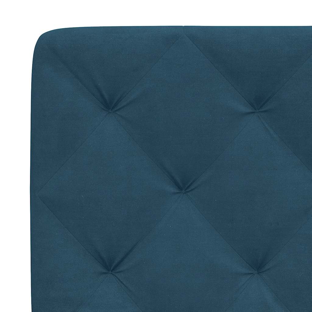 Lit avec matelas bleu 90x200 cm velours - XIOS