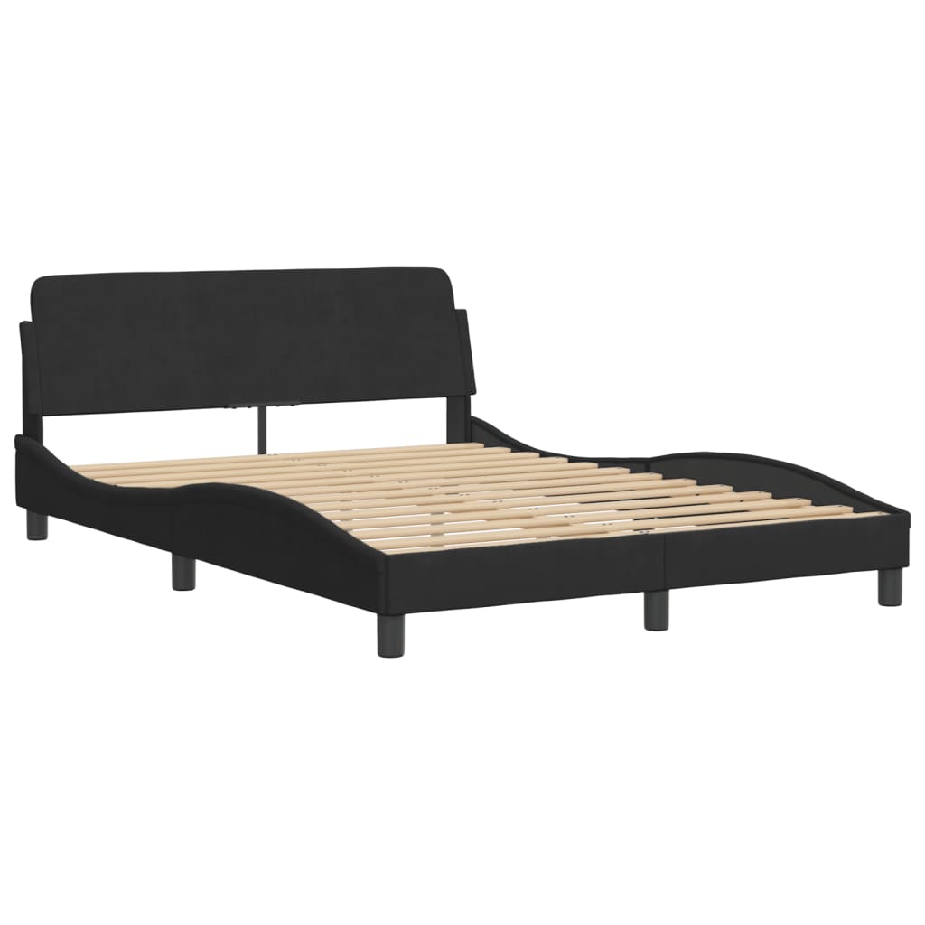Lit avec matelas noir 120x200 cm velours - XIOS