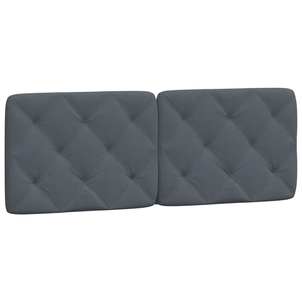 Lit avec matelas gris foncé 140x190 cm velours - XIOS