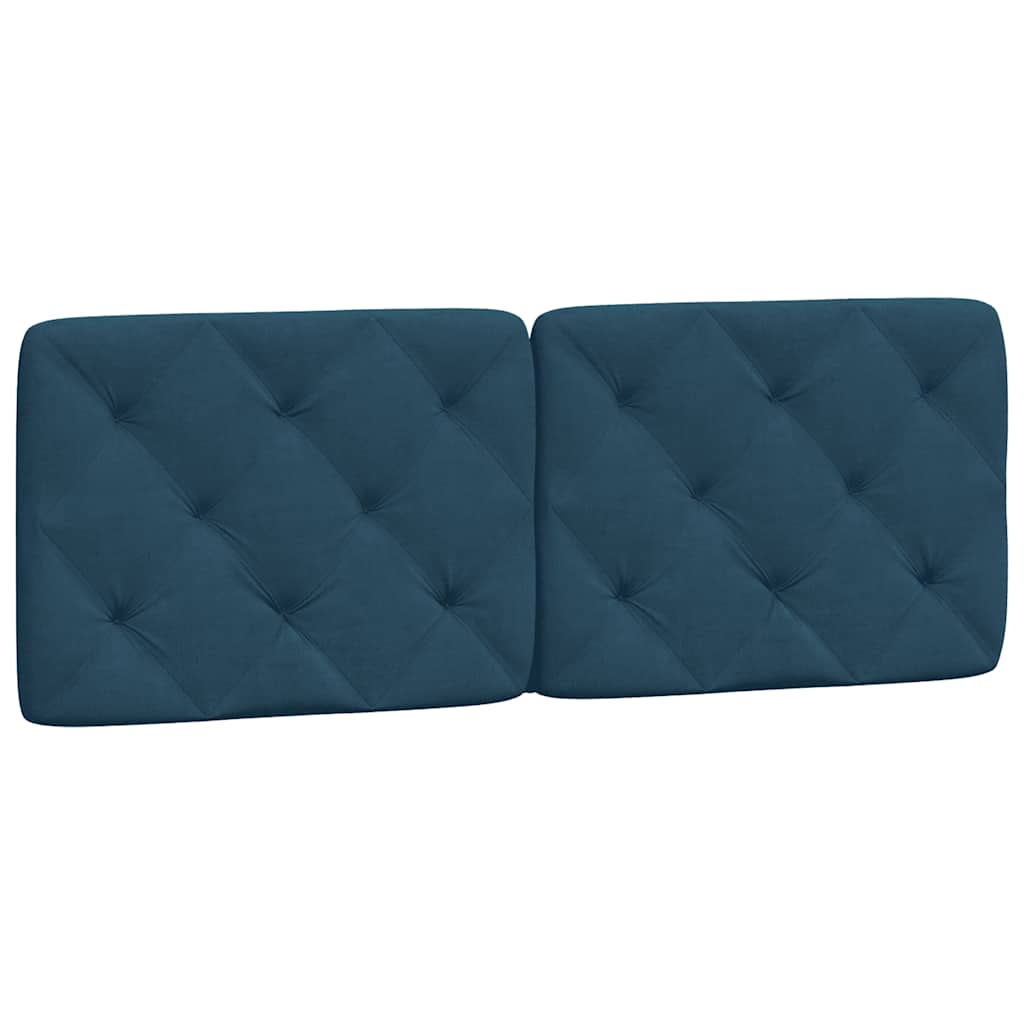 Lit avec matelas bleu 140x190 cm velours - XIOS
