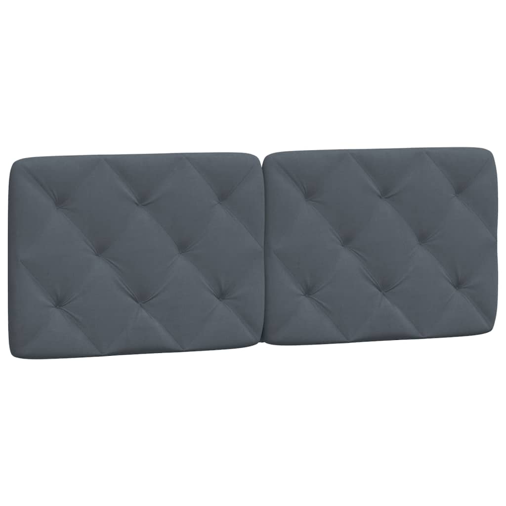 Lit avec matelas gris foncé 140x200 cm velours - XIOS