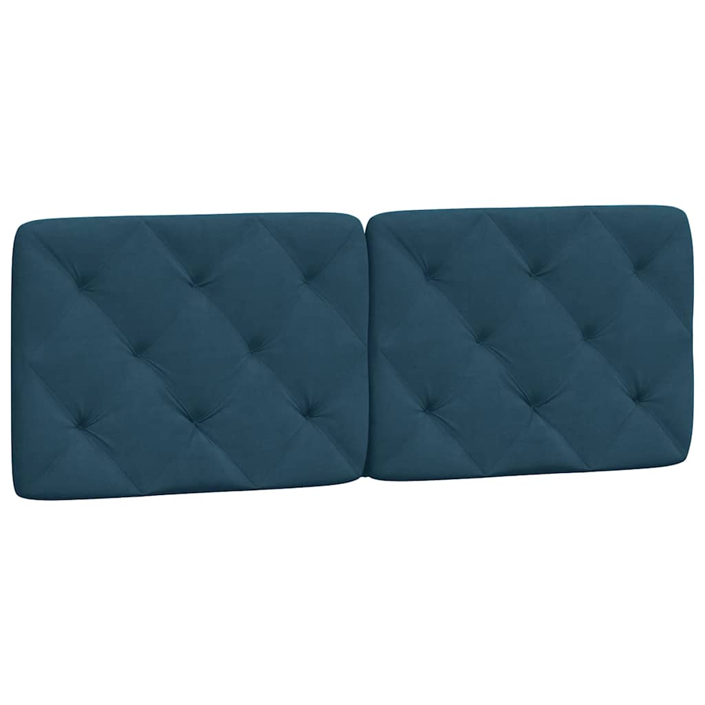 Lit avec matelas bleu 140x200 cm velours - XIOS