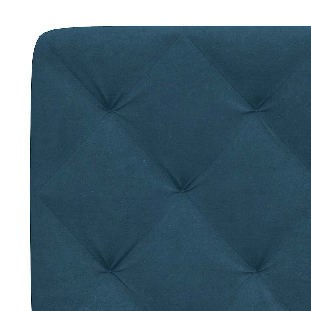 Lit avec matelas bleu 140x200 cm velours - XIOS