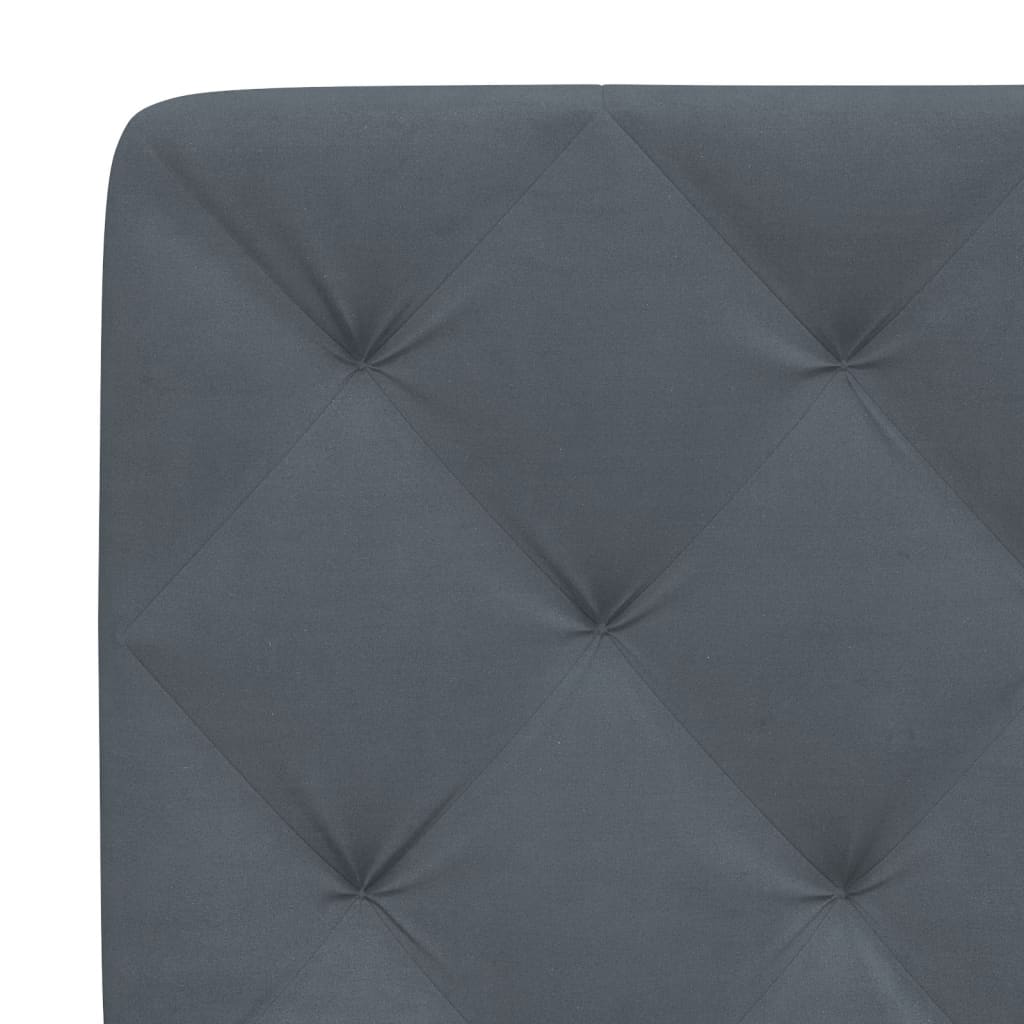 Lit avec matelas gris foncé 160x200 cm velours - XIOS