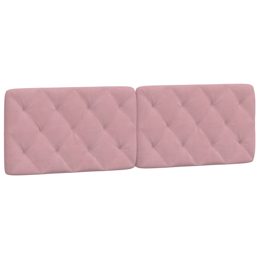 Lit avec matelas rose 160x200 cm velours - XIOS